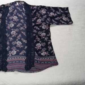 Xhilaration Sweaters - Crochet & Floral Open Front Cardigan Xhilaration Sweaters - Crochet & Floral Open Front Cardigan